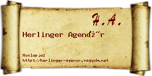 Herlinger Agenór névjegykártya